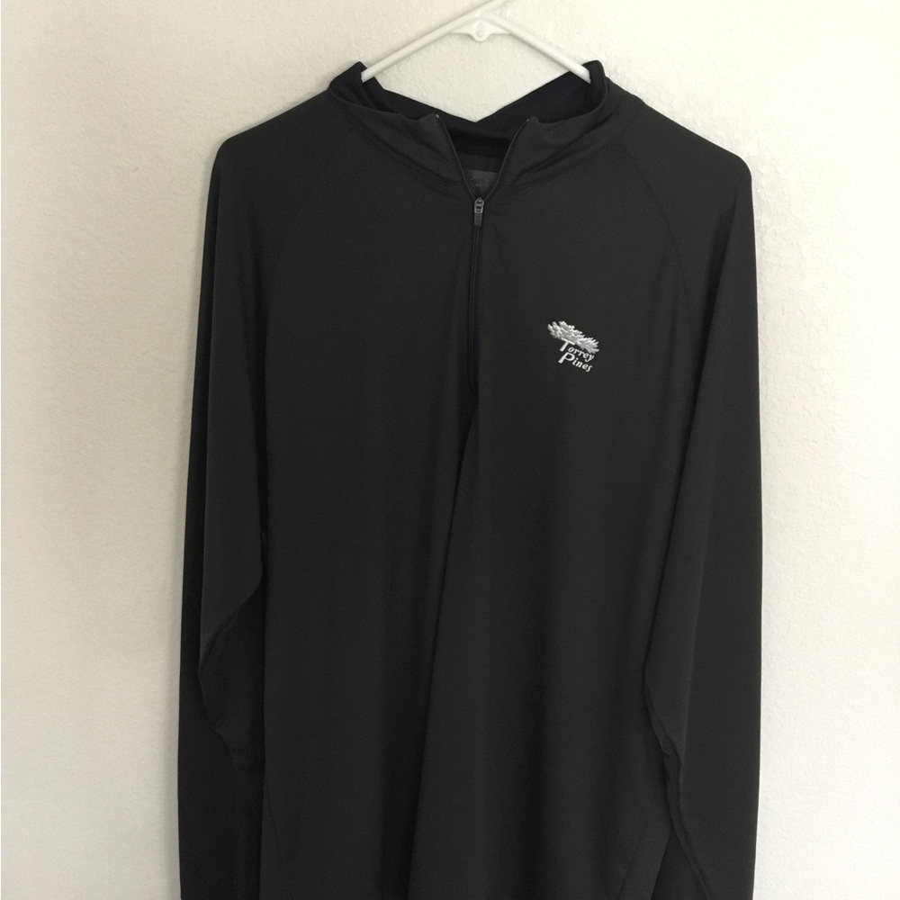 Greg Norman shark black long sleeve 1/4 zip golf jacket size XL